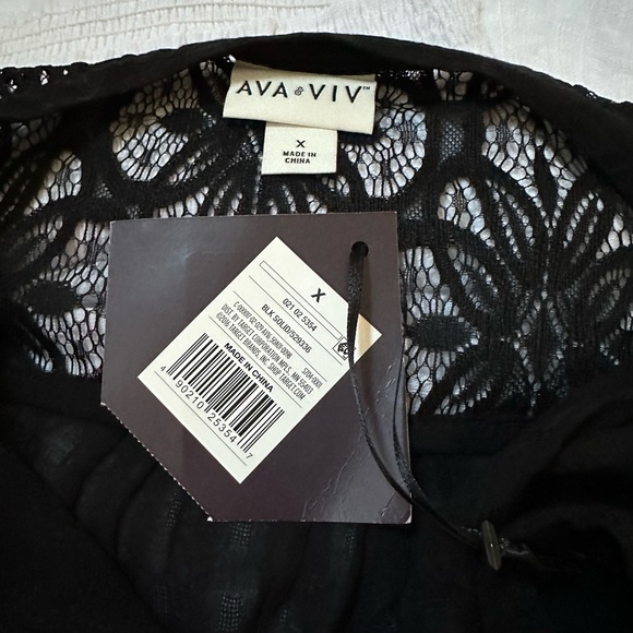 Ava & Viv black sheer boho blouse NEW size XL - Picture 6 of 7